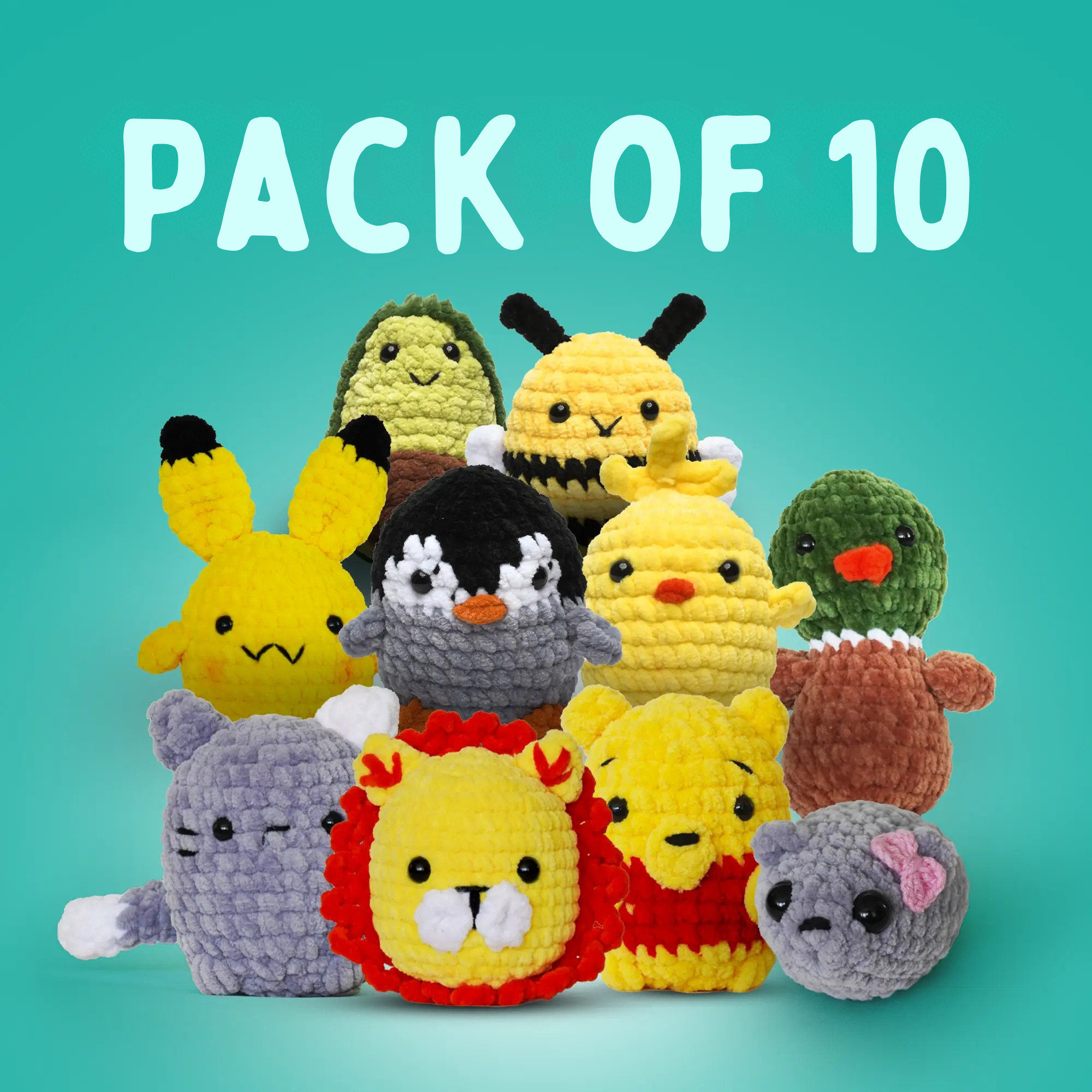 The Gookie Pack of 10 Amigurumi Kit