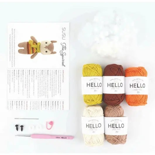 Amigurumi Kit, Susu The Squirrel Amigurumi Toy SCA12