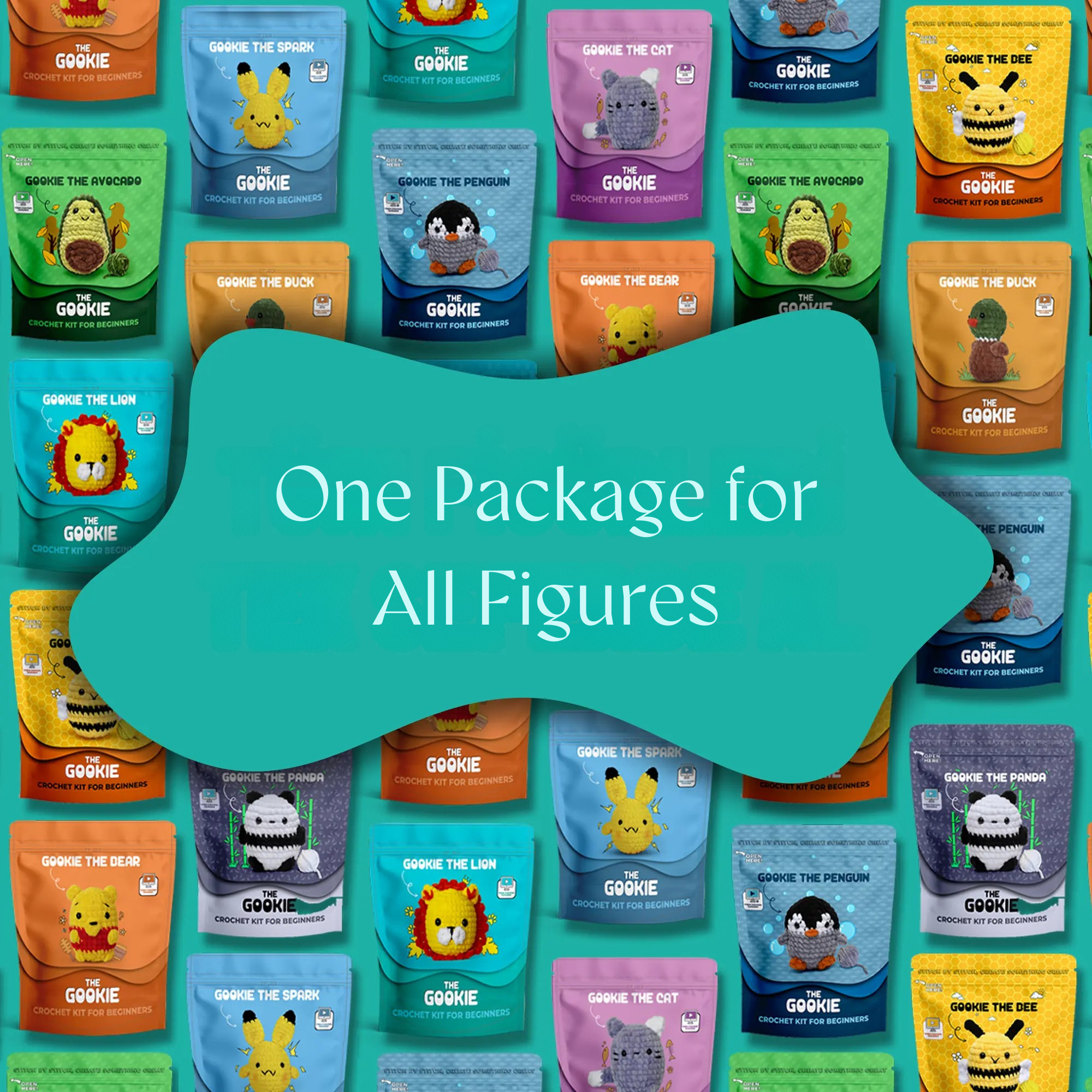 The Gookie Pack of 10 Amigurumi Kit
