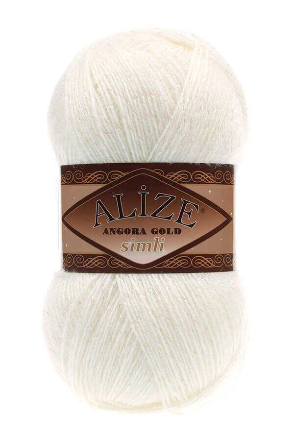 Alize Angora Gold Simli 62 - Light Cream