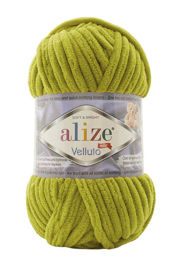 yarn alize velluto pistachio green yarn