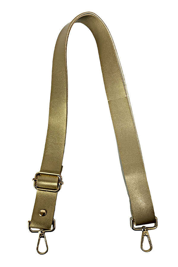 Bag Handle Adjustable Leather 2.5 Cm Gold