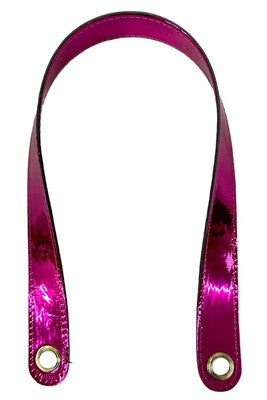 Bag Handle Shiny Patent Leather Eyelet Fuchsia