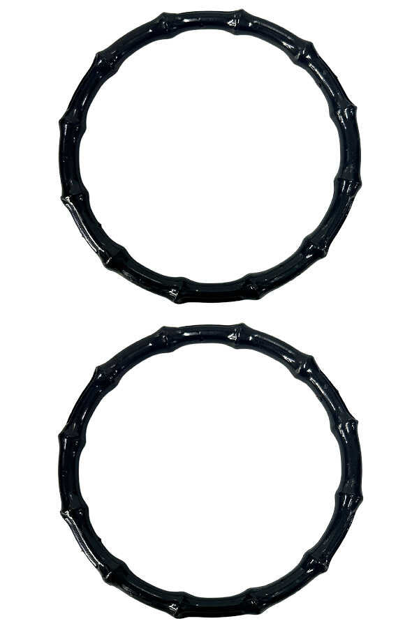 Bag Handle Plastic Bamboo Appearance Round 15 Cm K112 Black