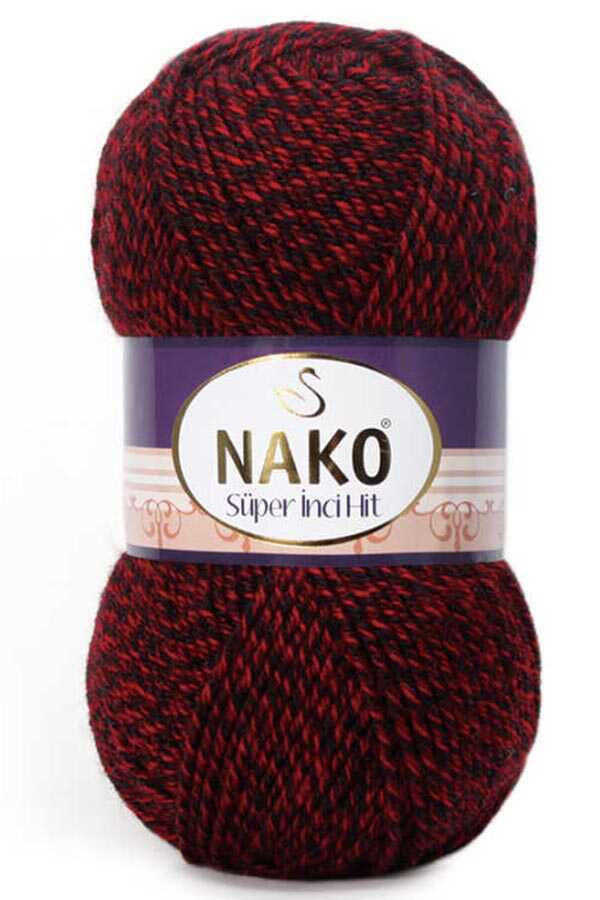 Nako Super Inci Hit 21379 - Burgundy Black Muline