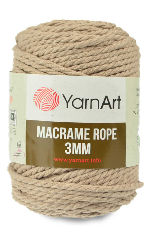 Yarnart Macrame Rope - 3MM 768 Coffee with Milk