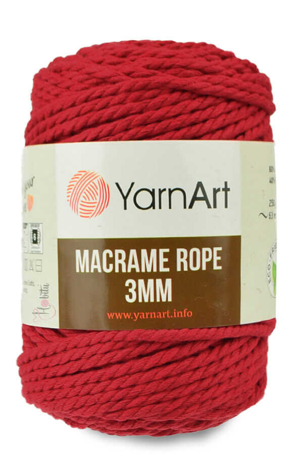 Yarnart Macrame Rope - 3MM 773 Red