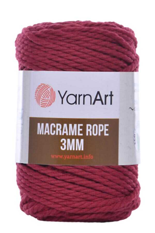 Yarnart Macrame Rope - 3MM 781 Claret Red