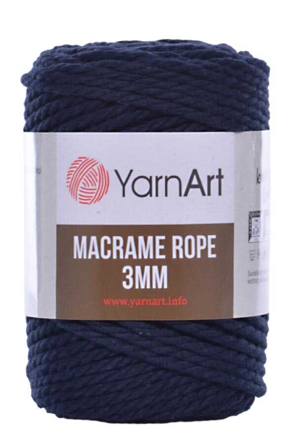Yarnart Macrame Rope - 3MM 784 Navy Blue