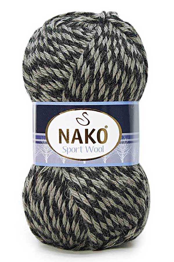 Nako Sport Wool 21342 : - Beige Black Muline