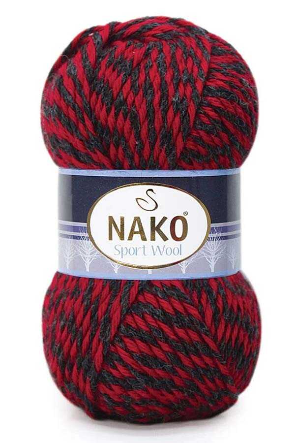 Nako Sport Wool 21343 - Red Black Muline