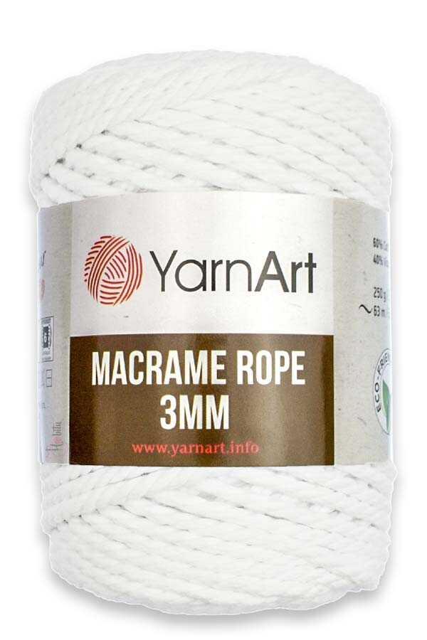 Yarnart Macrame Rope - 3MM 751 White – Yarn a Lot